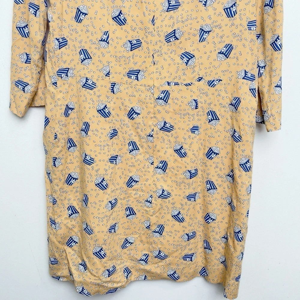 Modcloth Size M Emily And Fin Popcorn Printover Three Quarter Sleeve Shift Dress - Picture 9 of 10